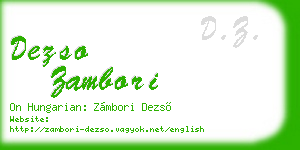 dezso zambori business card